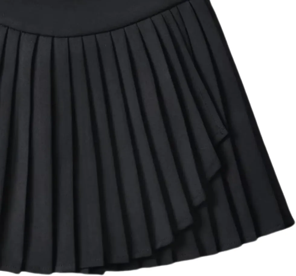 Womens' Casual Pleated Pleated Skort Flared Skirt with Lining Shorts