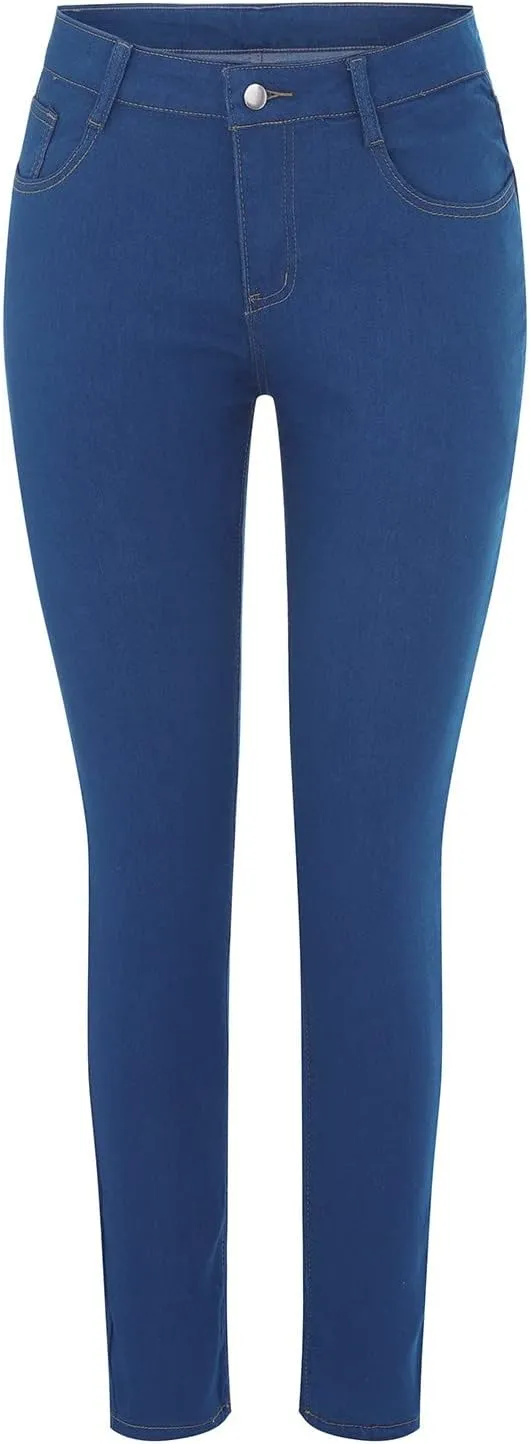 Womens Classic High Waisted Skinny Stretch Butt Lifting Jeans Slim Fit Denim Pants
