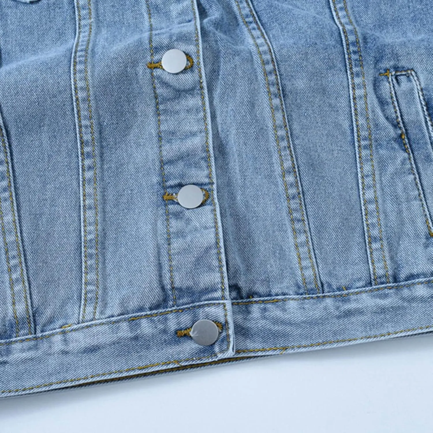 Womens Denim Jacket Relaxed Fit Casual Jean Trucker Jacket Denim Crop Jacket for Women Womens Coat