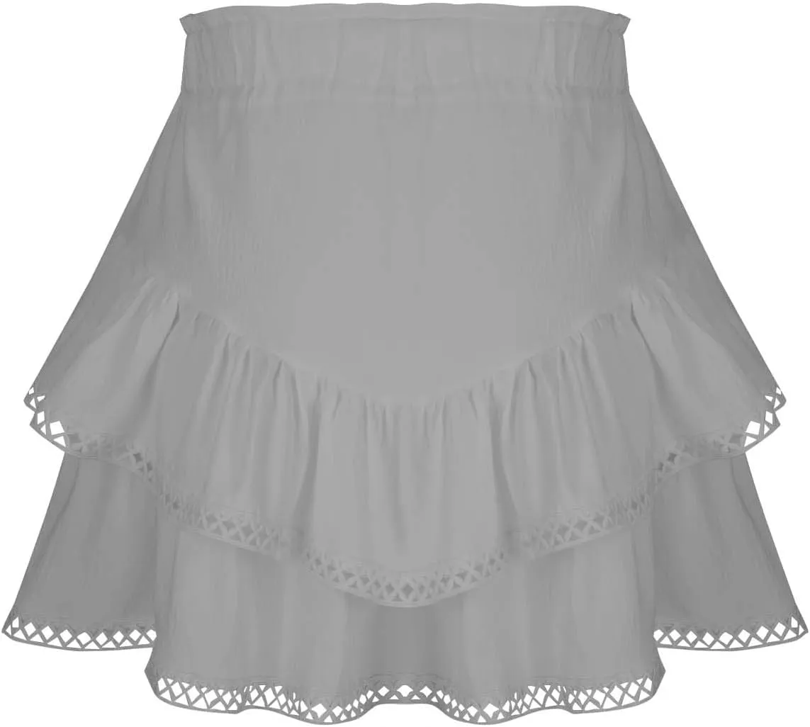 Womens Flowy Skirt Shorts Ruffled Tiered Basic Mini Skort High Waist Comfy Sport Athletic Tennis Skirt with Shorts 2025