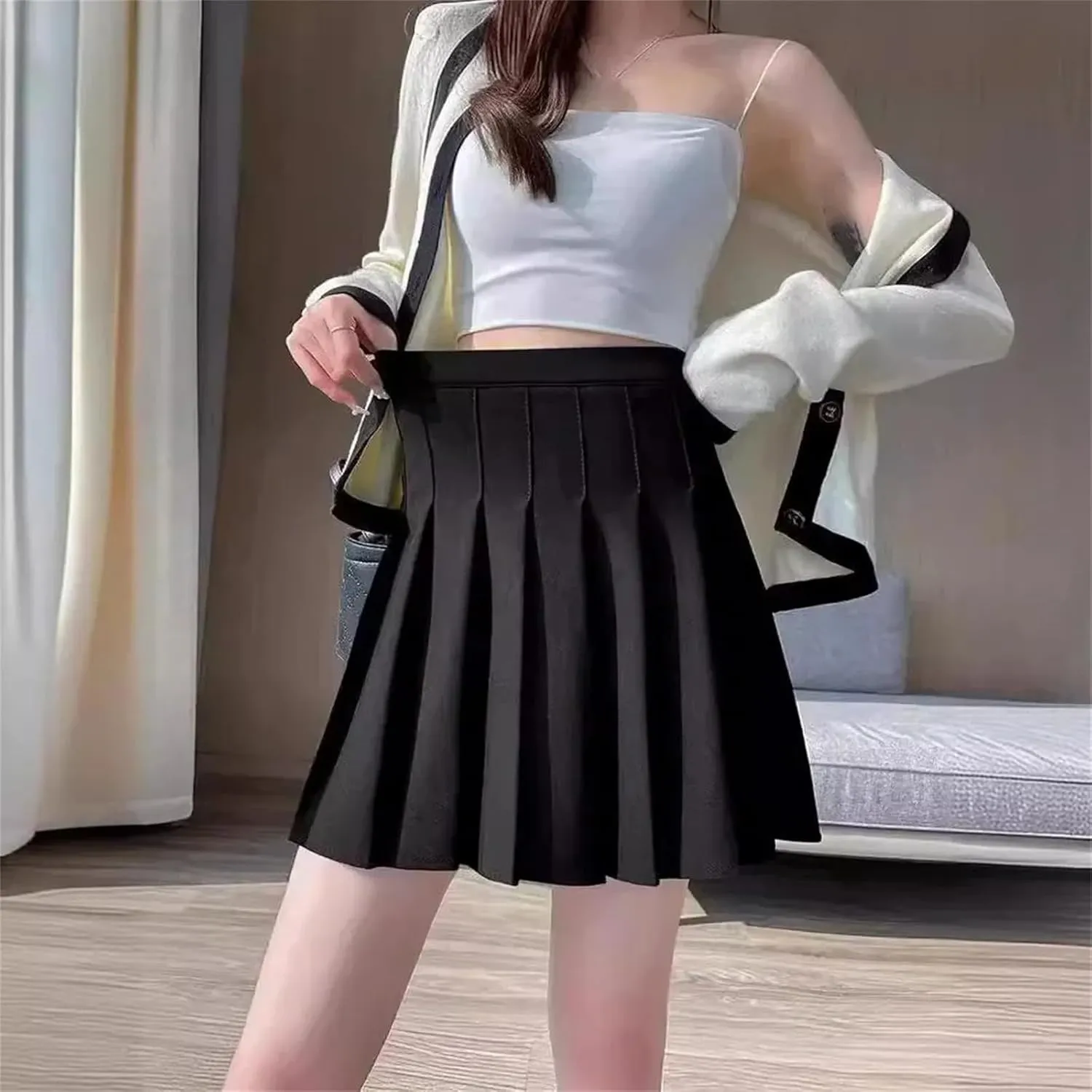 Women's High Waist Mini Skirt Shorts  Sexy Pleated Skirt for Ladies Shorts High Waisted Skorts
