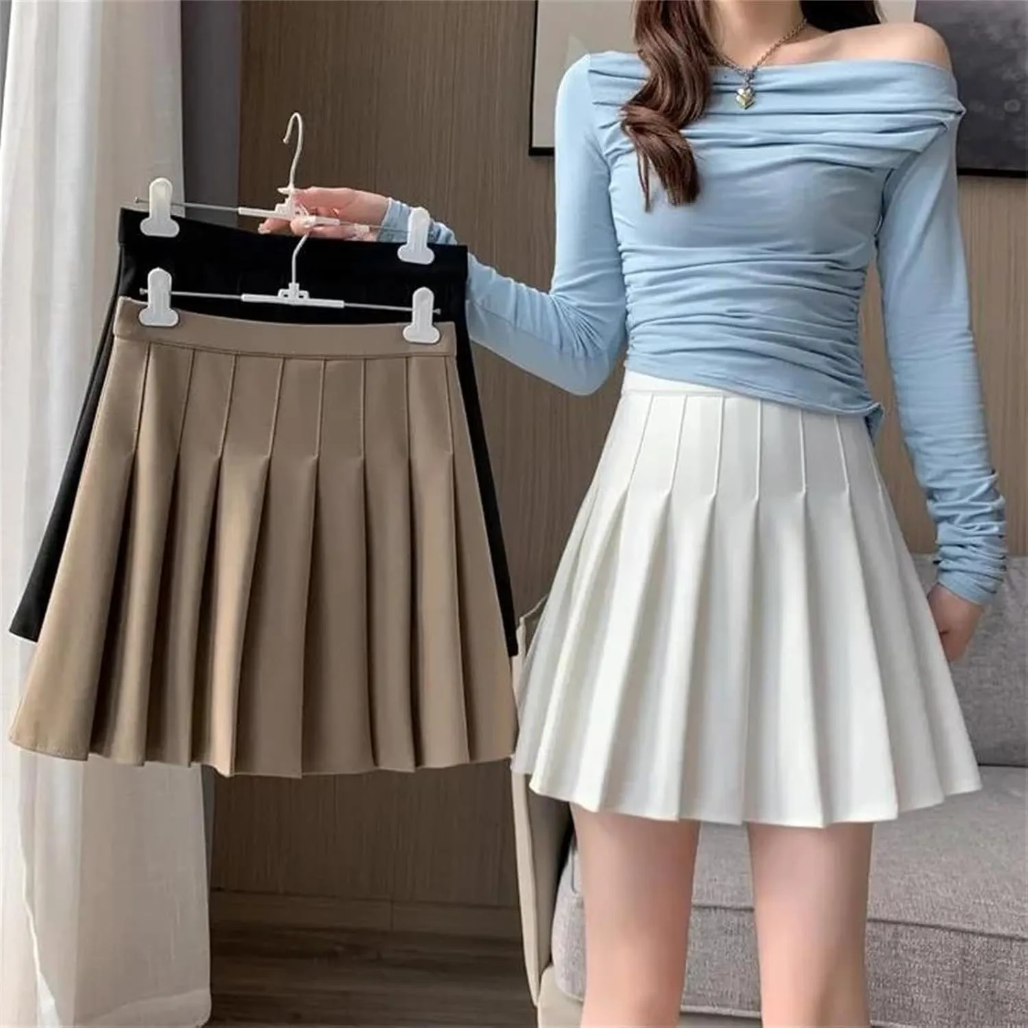 Women's High Waist Mini Skirt Shorts  Sexy Pleated Skirt for Ladies Shorts High Waisted Skorts