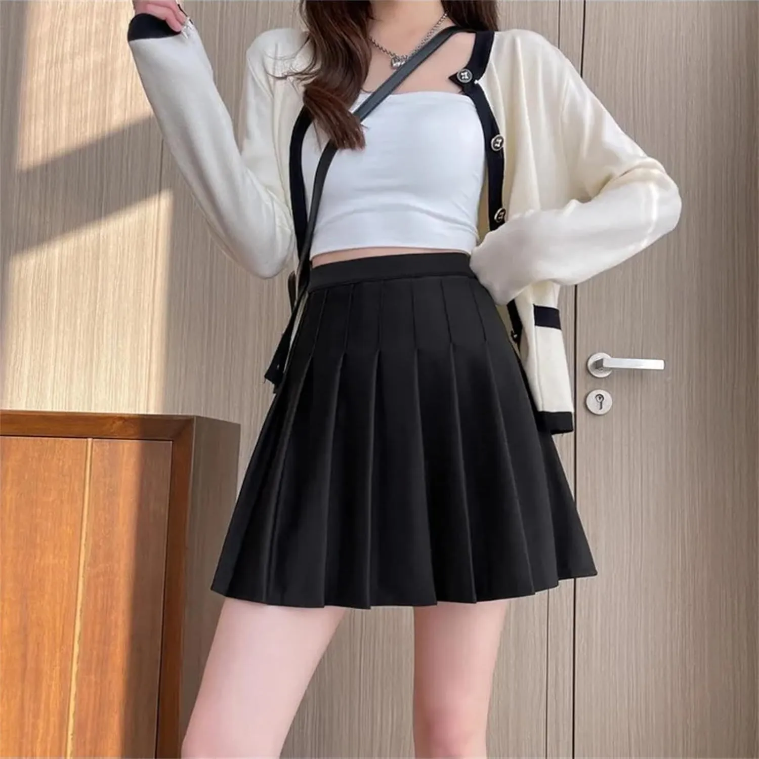 Women's High Waist Mini Skirt Shorts  Sexy Pleated Skirt for Ladies Shorts High Waisted Skorts