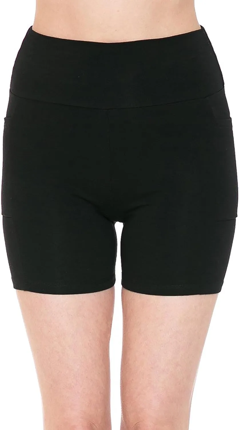 Women's High Waist Side Pockets 3.75" Inseam Bike Shorts