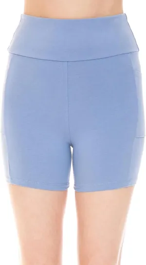 Women's High Waist Side Pockets 3.75" Inseam Bike Shorts