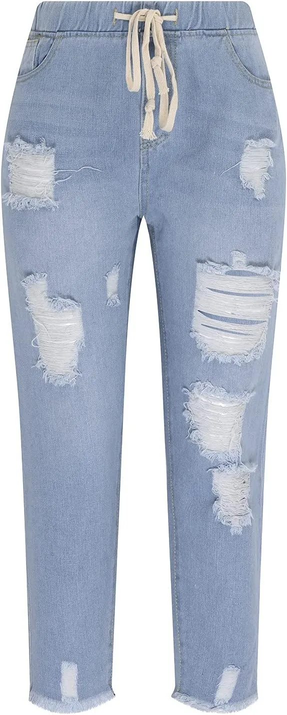 Womens High Waisted Jeans for Women Distressed Ripped Jeans Slim Fit Butt Lifting Fashion Skinny Stretchy Denim Pants