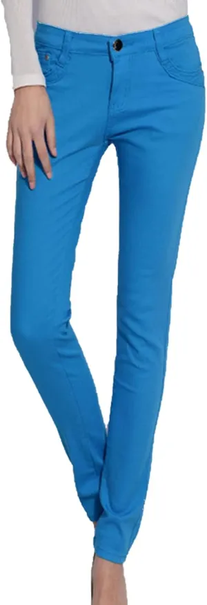 Women's High Waisted Stretch Skinny Jeans Casual Solid Color Slim Fit Pencil Jeans Slimming Butt Lift Denim Pants