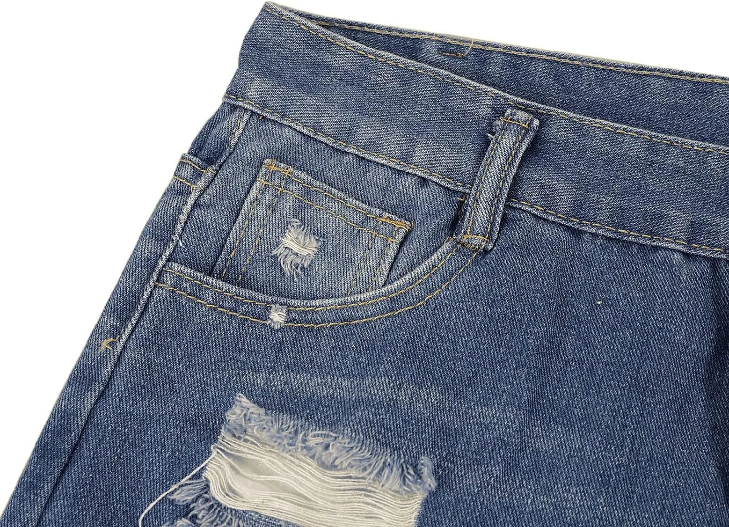 Womens Jean Shorts Plus Size High Waisted Stretchy Casual Denim Shorts Ripped Frayed Hem Summer Trendy Holiday Pants
