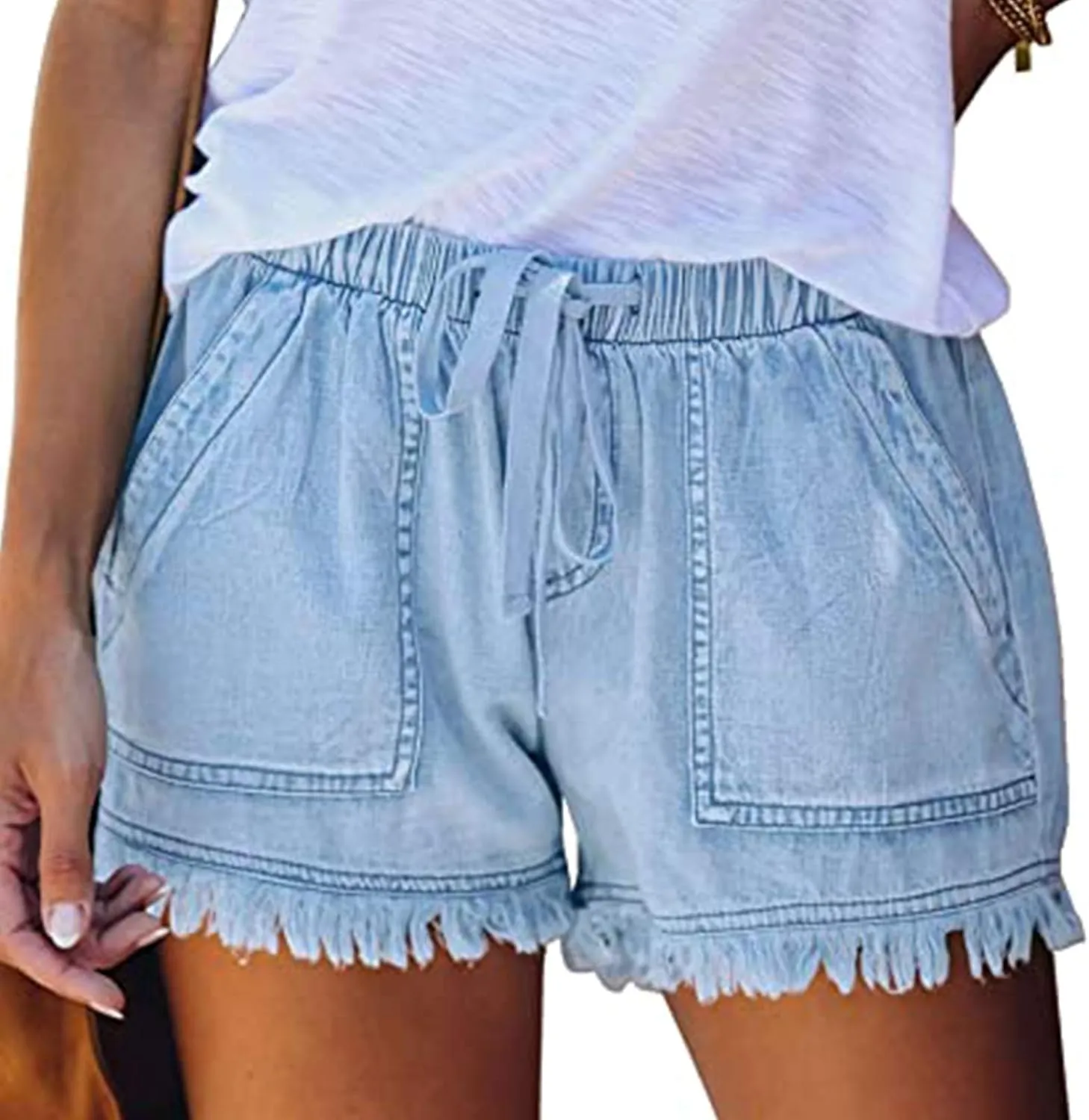 Womens Jean Shorts rendy High Waisted Denim Shorts Summer Clothes Y2K Cute Fashion Outfits