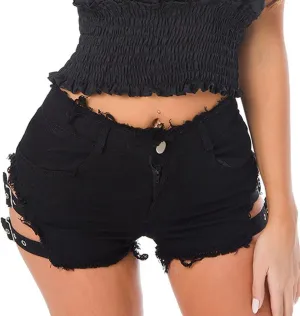 Women's Jean Shorts Skinny Denim Shorts Slim Fit Casual Short Pocket High Waisted Fall Booty Shorts