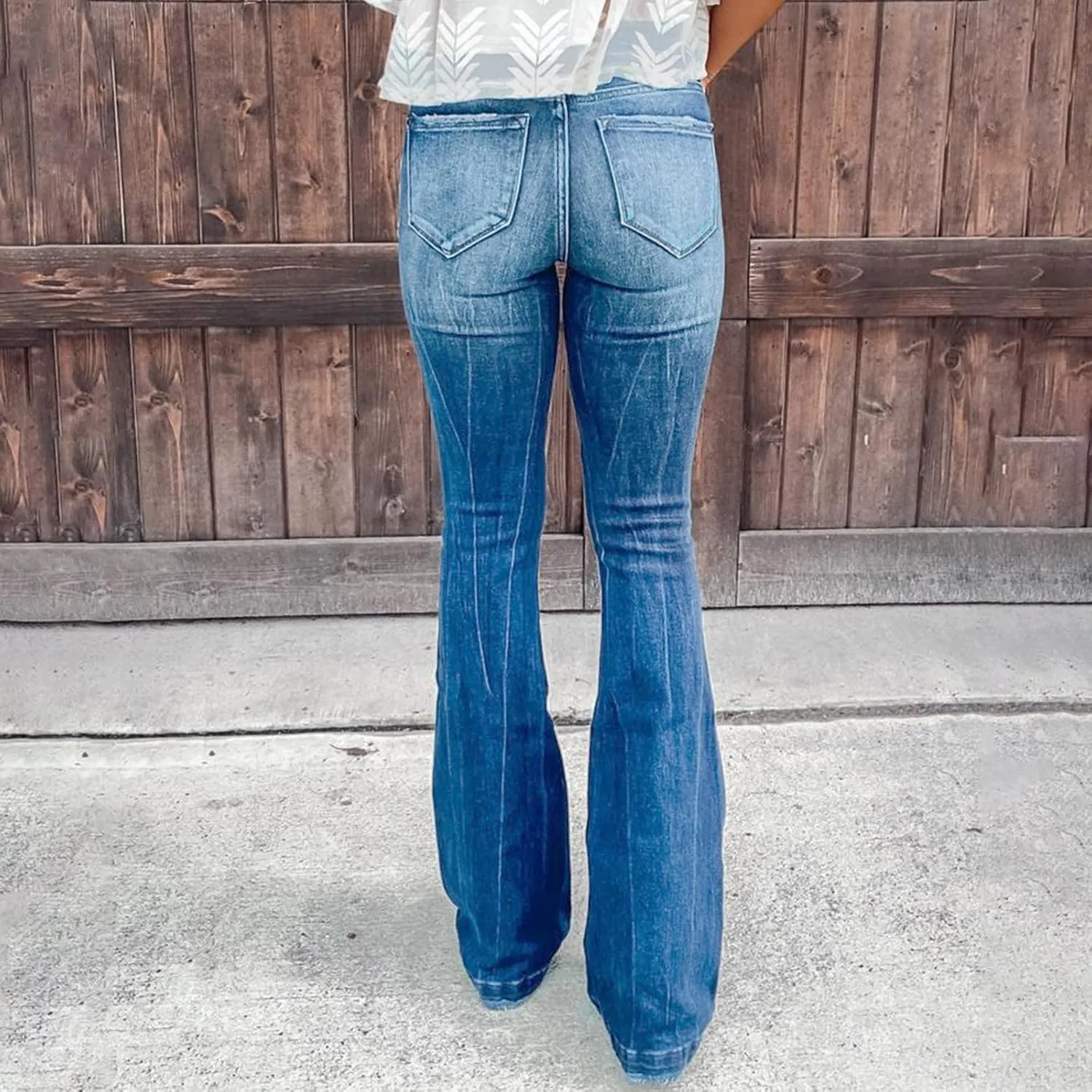 Womens Jeans Jeans Women's Juniors High Rise Denim Bell Bottom Flares Womens Jean Dress Pants