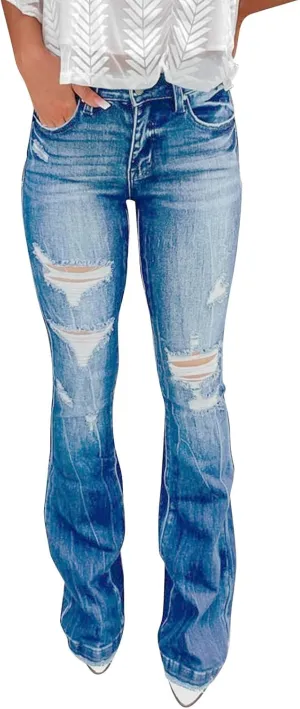 Womens Jeans Jeans Women's Juniors High Rise Denim Bell Bottom Flares Womens Jean Dress Pants