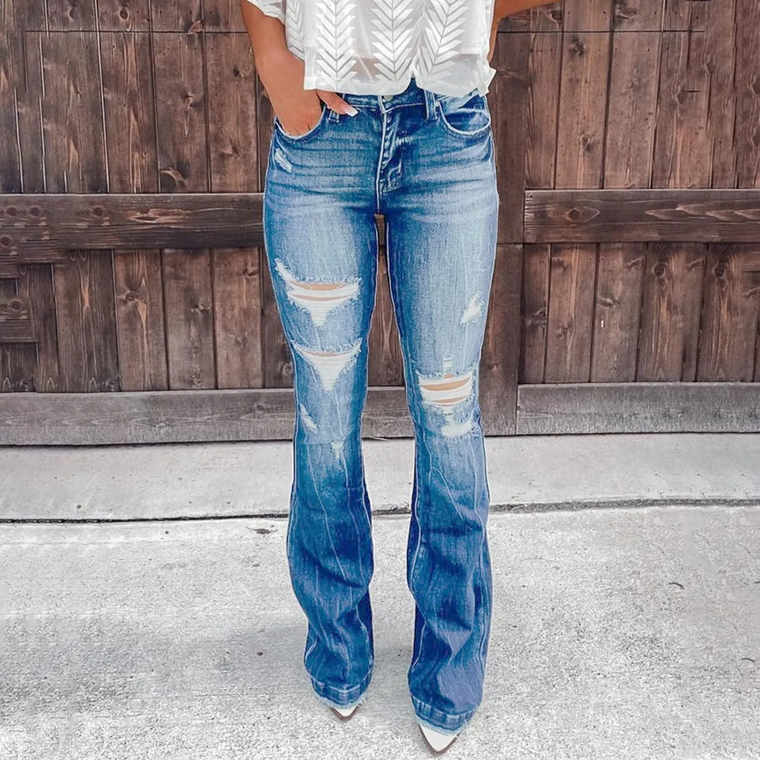 Womens Jeans Jeans Women's Juniors High Rise Denim Bell Bottom Flares Womens Jean Dress Pants