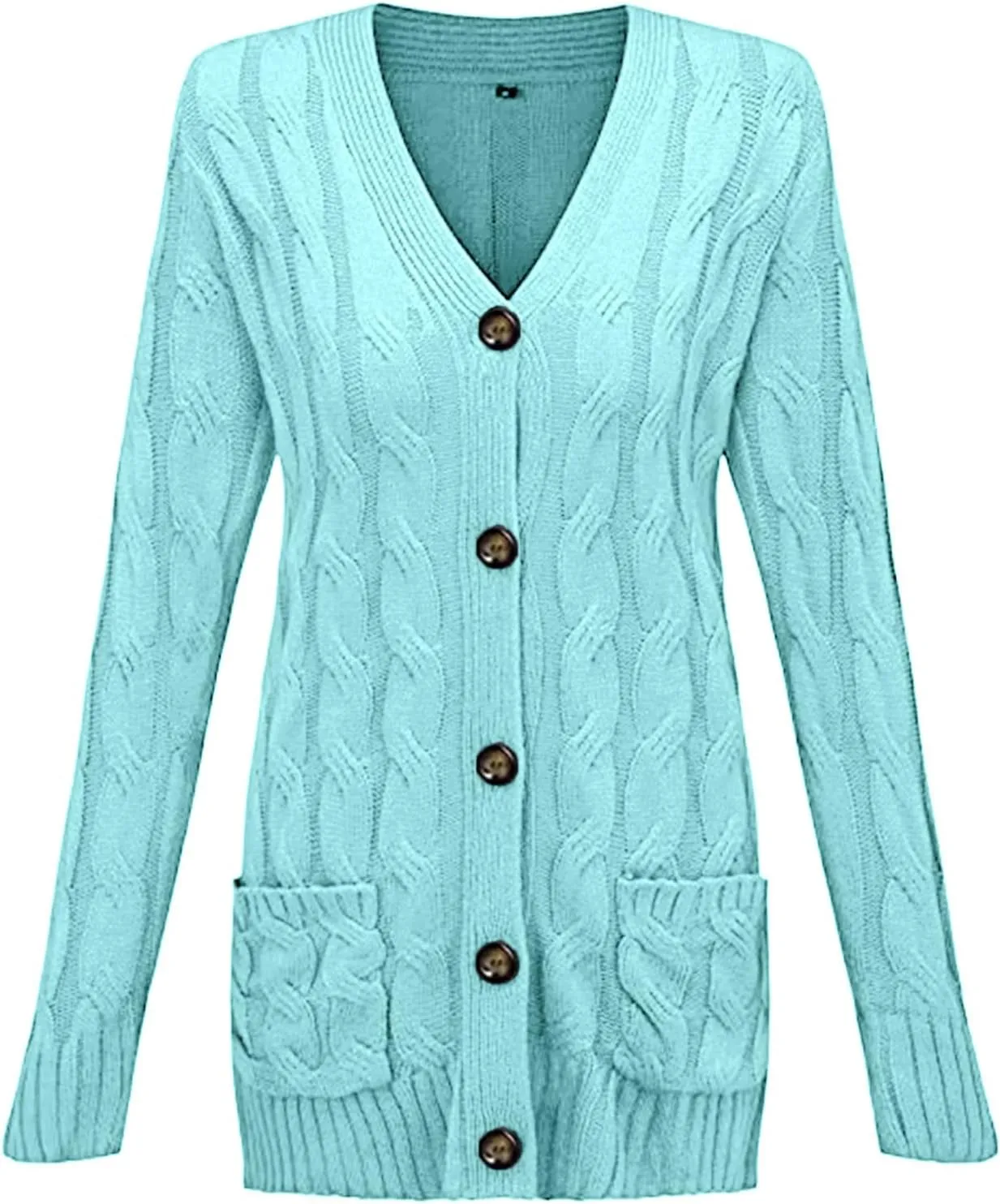 Womens Knit Cardigans Oversized Fall Open Front Button Down Cable Sweaters Loose V Neck Chunky Long Sleeve Outwear Coats