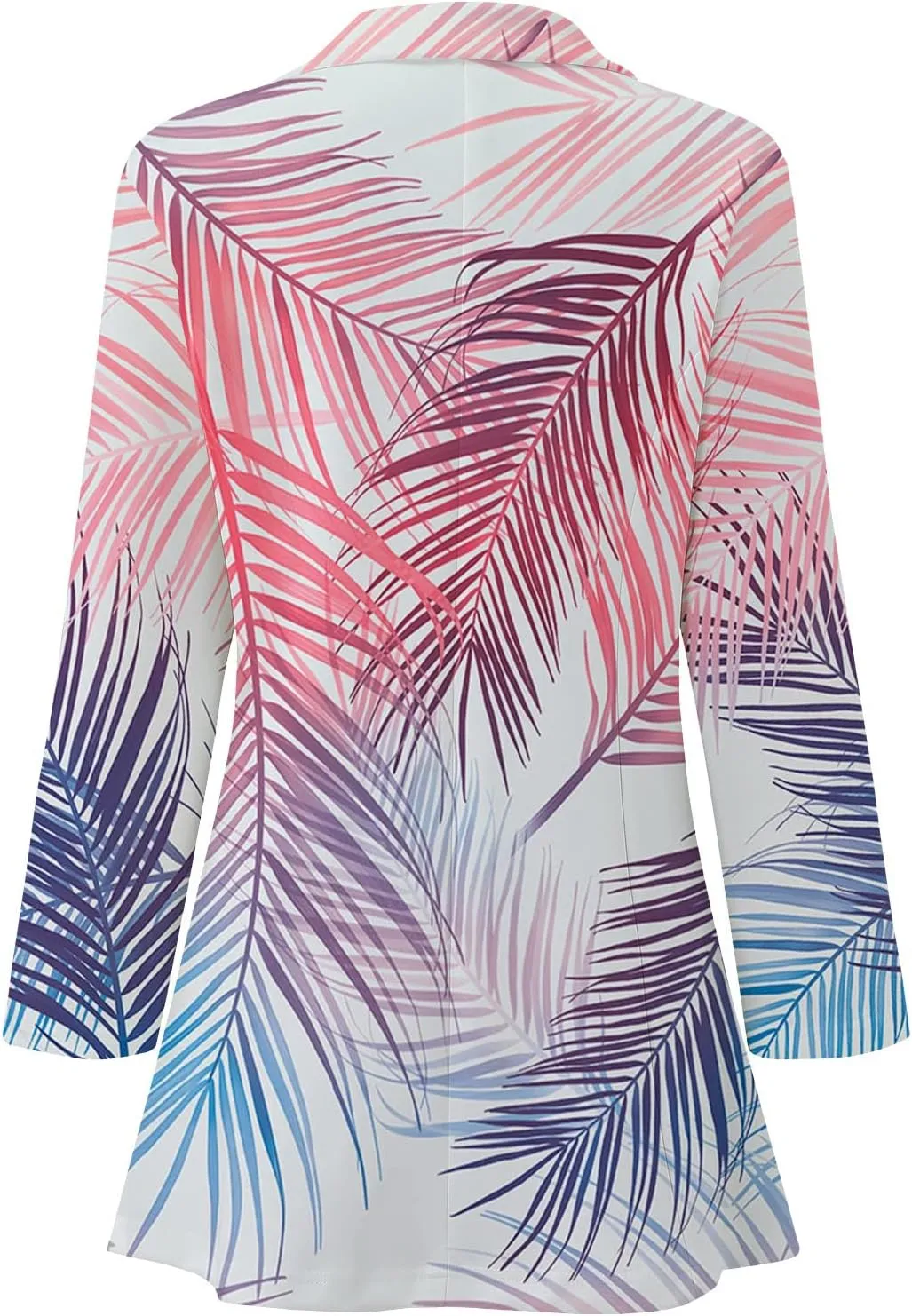 Women's Long Blazer Casual Printed Suit Sleeve Loose Comfortable Cardigan Coat Blazers for Work Casual
