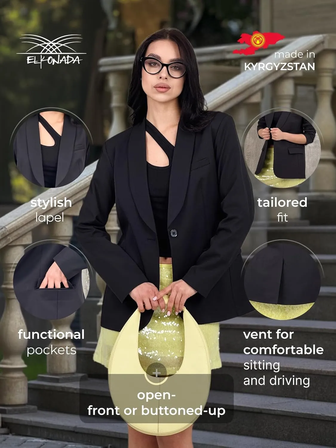Womens Long Blazers for Work Slim Fit Jackets Casual Tailored Blazer for Women Business Office Lightweight Jacket