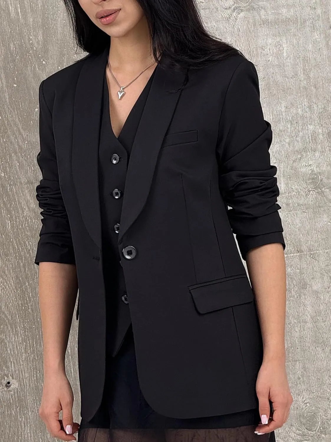 Womens Long Blazers for Work Slim Fit Jackets Casual Tailored Blazer for Women Business Office Lightweight Jacket