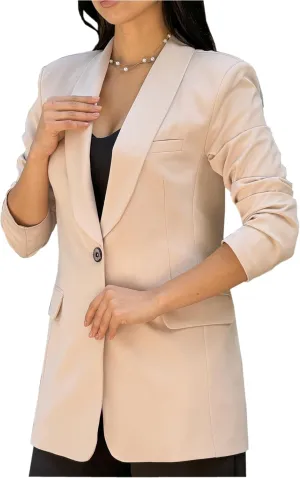 Womens Long Blazers for Work Slim Fit Jackets Casual Tailored Blazer for Women Business Office Lightweight Jacket