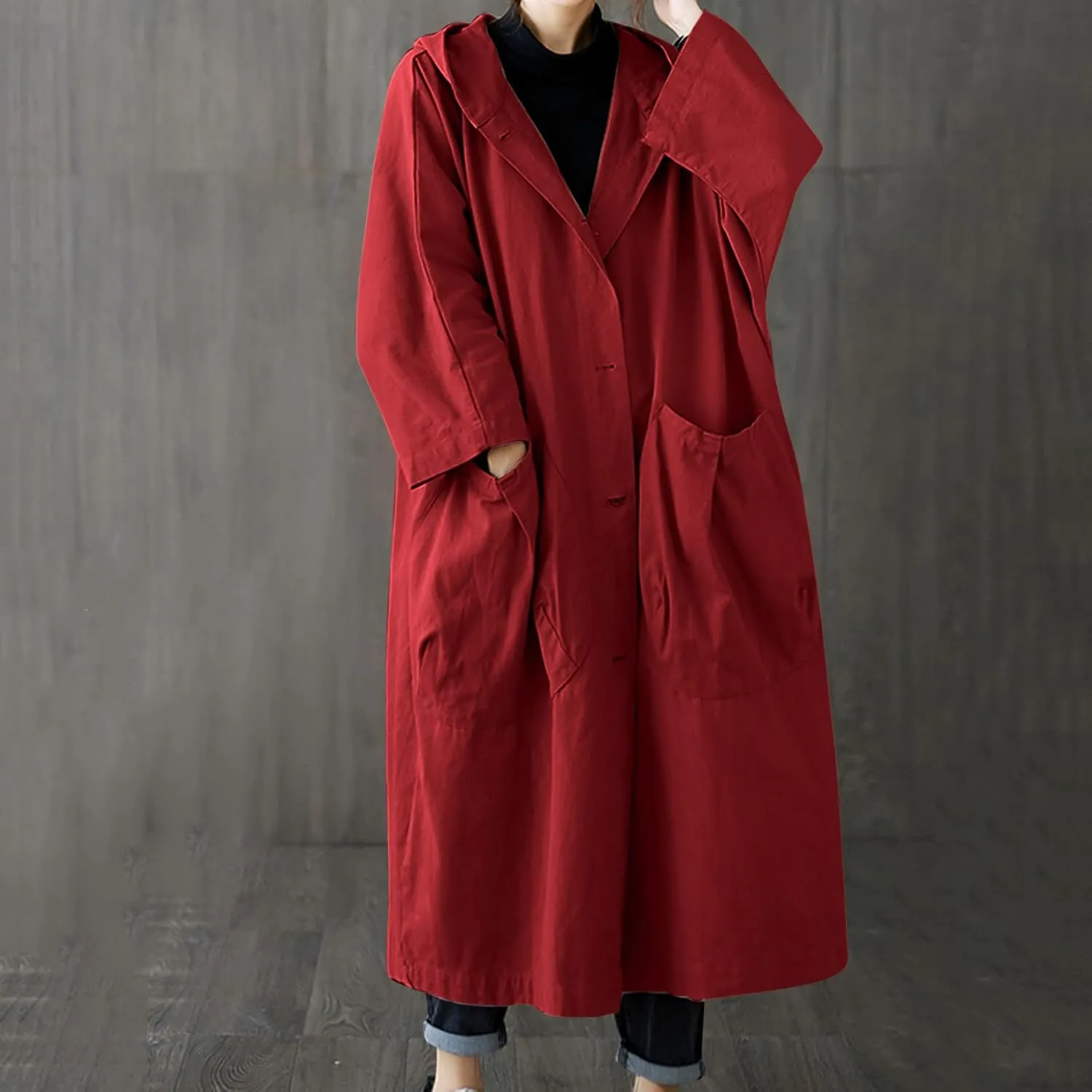 Womens Long Trench Coat Winter Coat Lapel Womens Long Outwear Women'S Coat Fall Overcoat with Belt Cropped Trench