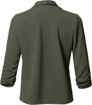 Women's Oversized Blazer Color Solid Open Front Cardigan Long Sleeve Casual Jacket Coat Casual Blazer