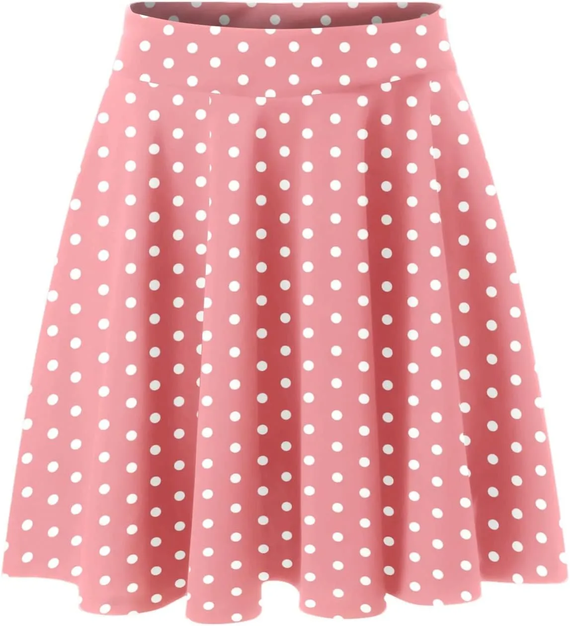 Women's Polka Dot Mini Skirts Casual Elastic High Waisted A-Line Pleated Short Skirt Summer Lightweight Casual Flared Skirts
