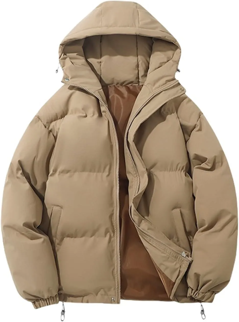 Womens Puffer Jackets Jacket Hooded Windproof Winter Coat with Recycled Insulation Winter Slim Short Hooded Warm