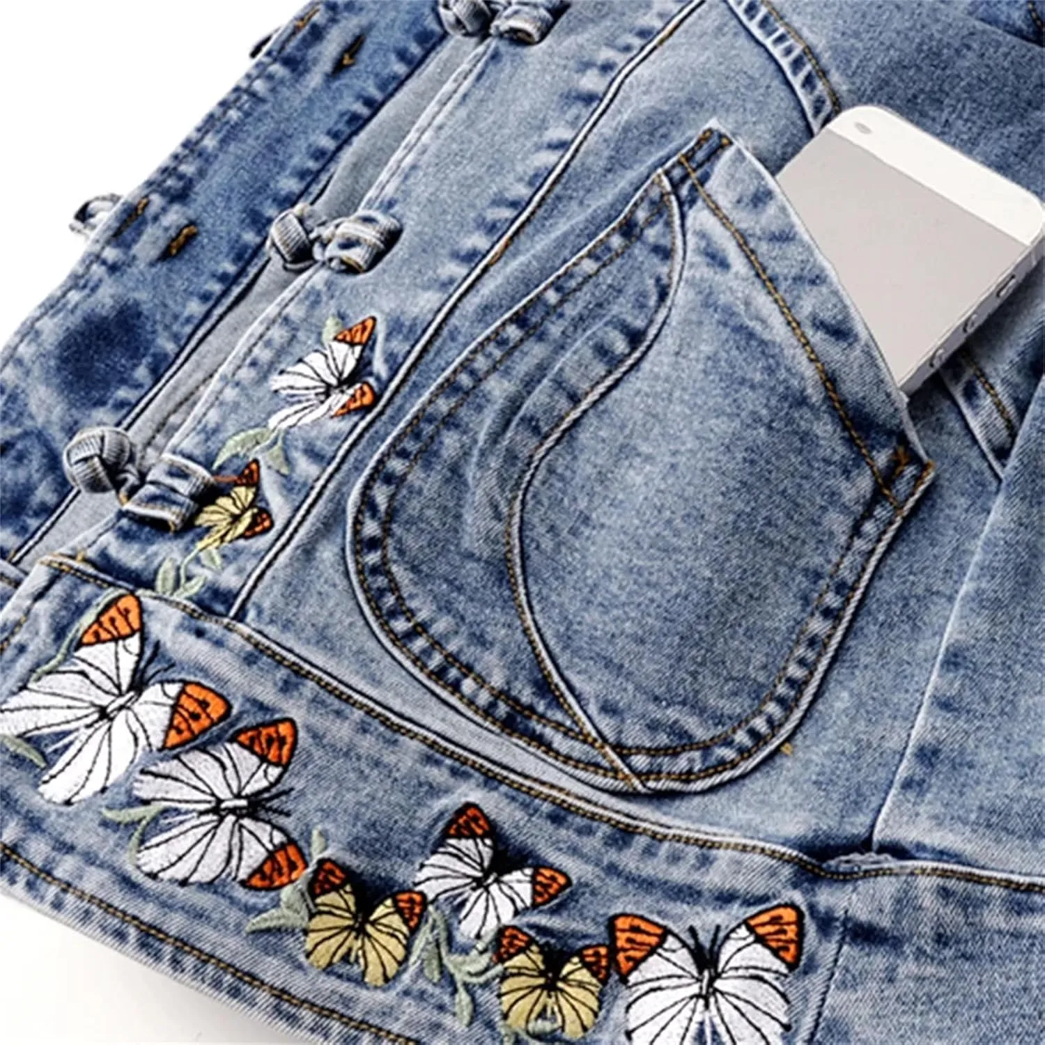 Women's Spring Embroidered Denim Jacket For Women Stretch Short Denim Coat Classic Jean Trucker Jacket