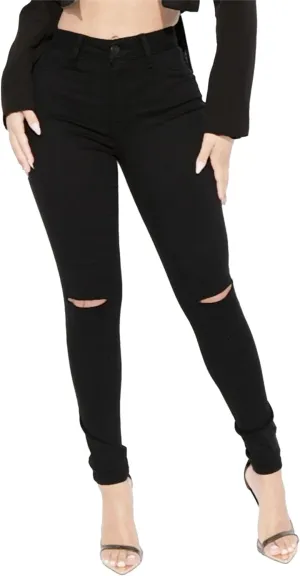 Women's Stretchy Destroyed Stylish Jeans Slim Fit High Waisted Casual Denim Pants Ripped Skinny Outdoor Jeans