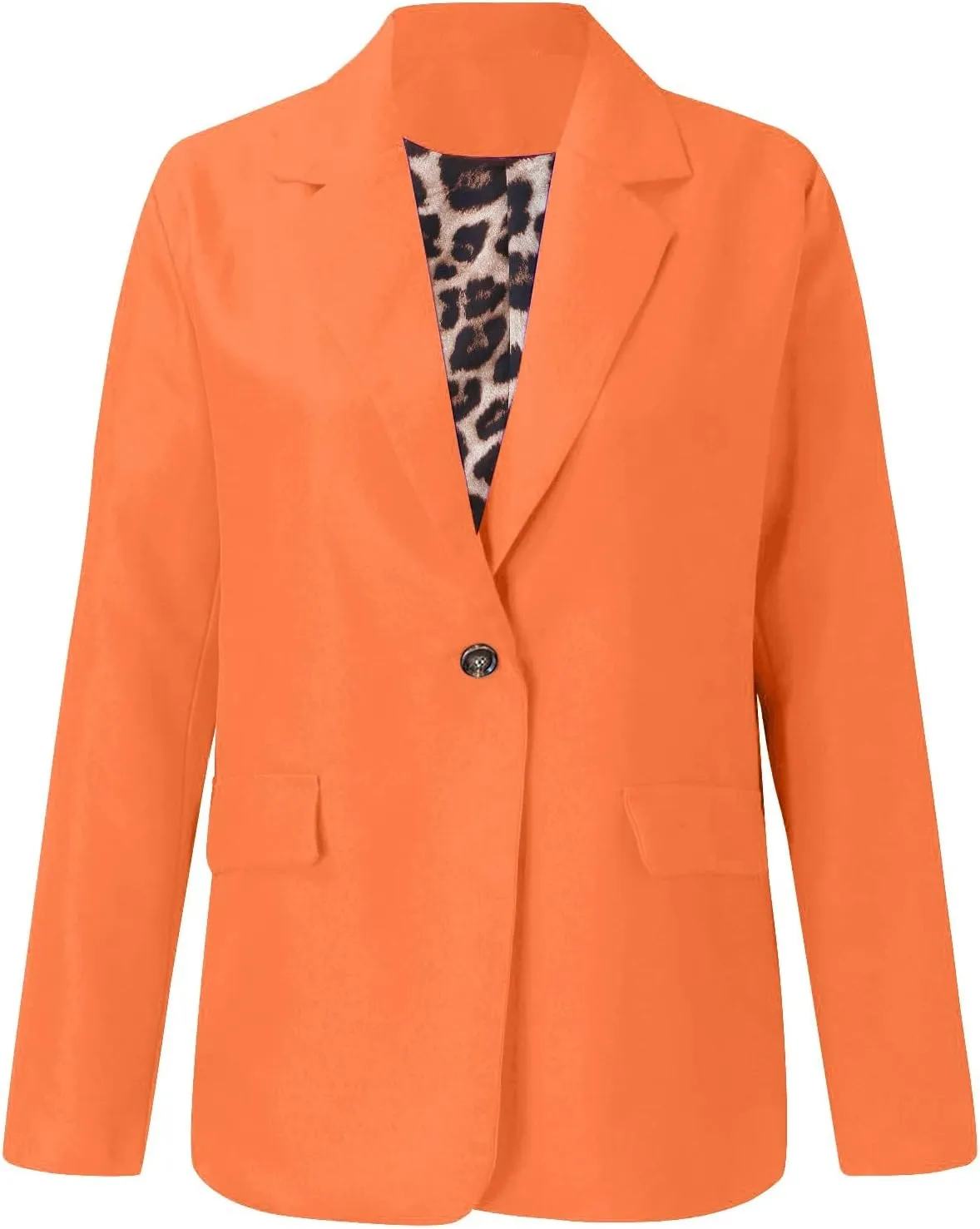 Women's Summer Blazer Button 3/4 Sleeve Pocket Lapel Casual Business Comfortable Solid Color Stylish Lightweight