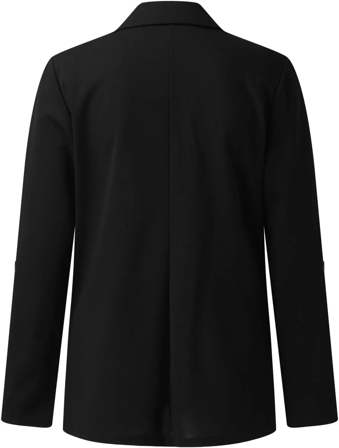 Women's Summer Blazer Button 3/4 Sleeve Pocket Lapel Casual Business Convenient Solid Color Fashion Lightweight