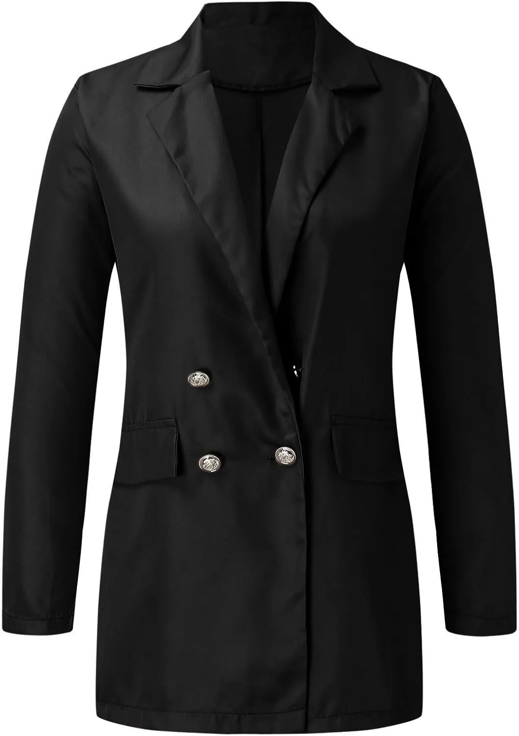 Women's Summer Blazer Button 3/4 Sleeve Pocket Lapel Elegant Trendy Convenient Soft Comfy Fashion Lightweight