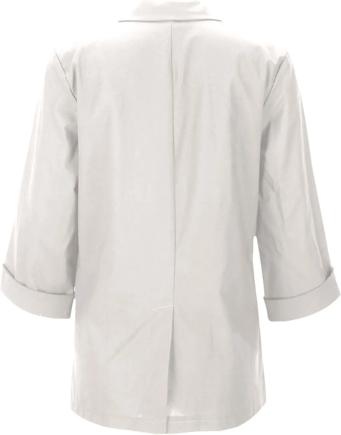 Women's Summer Blazer Button 3/4 Sleeve Pocket Lapel Work Jacket Convenient Comfort Fit Stylish Lightweight