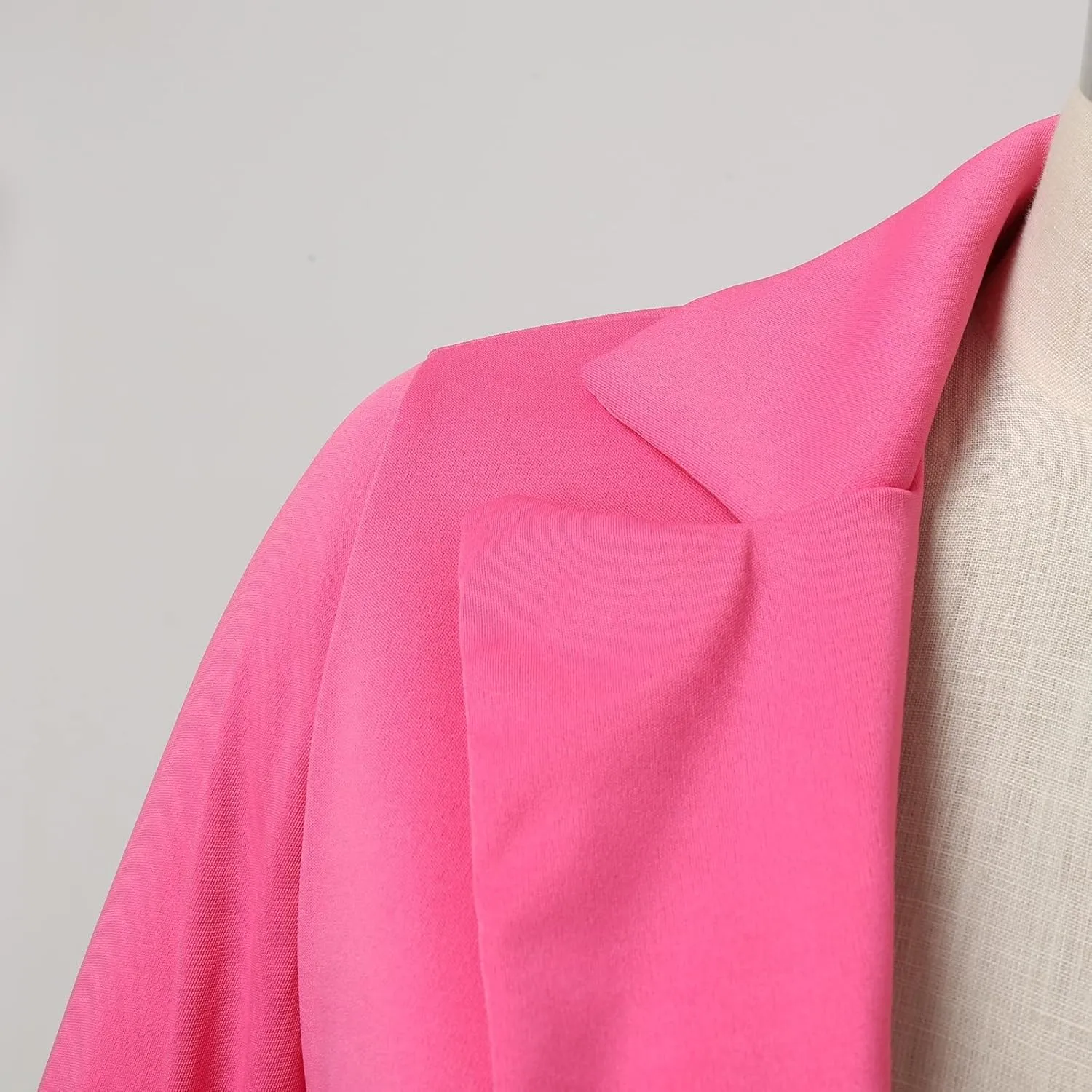 Women's Summer Blazer Button Lapel Long Sleeve Pocket Short Elegant Elegant Temperament Simple Stylish Suit Jackets
