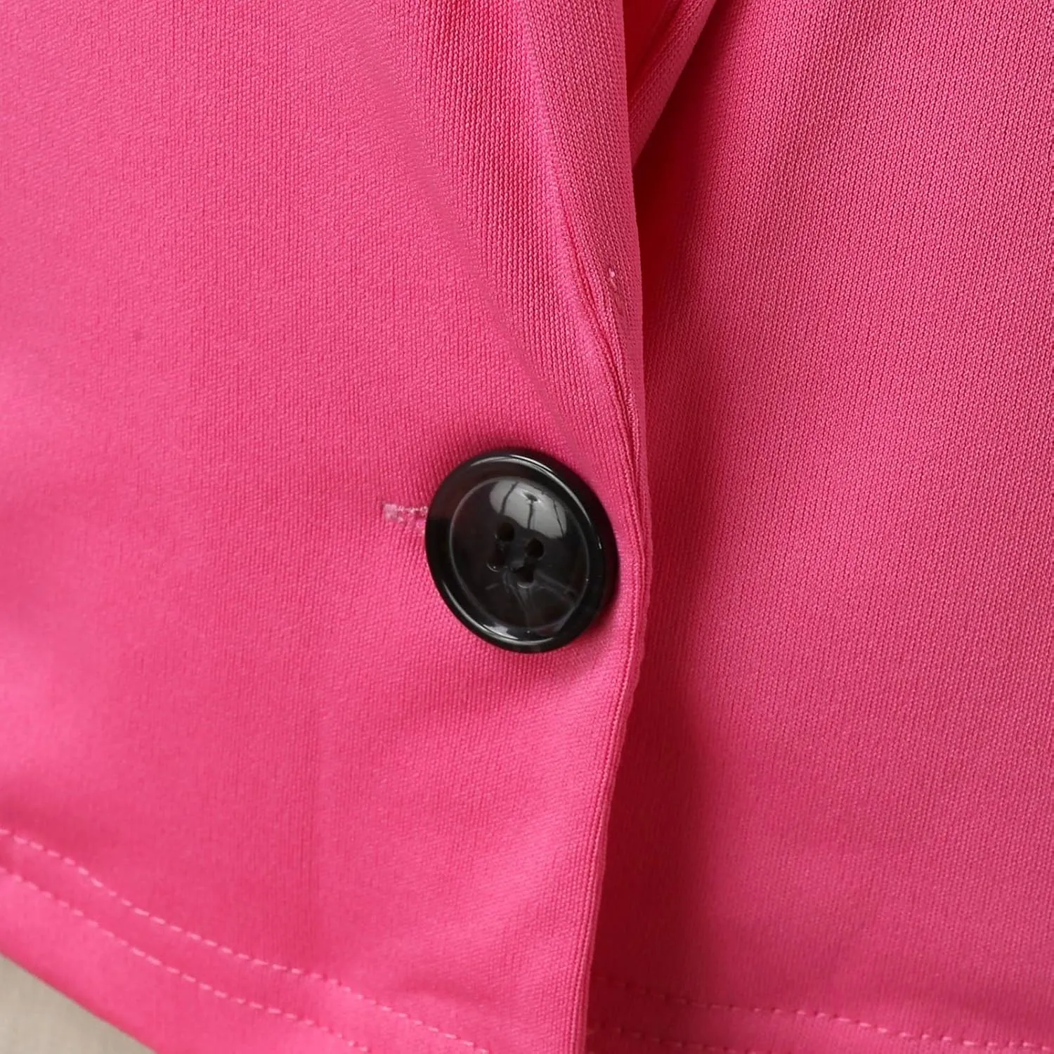 Women's Summer Blazer Button Lapel Long Sleeve Pocket Short Elegant Elegant Temperament Simple Stylish Suit Jackets
