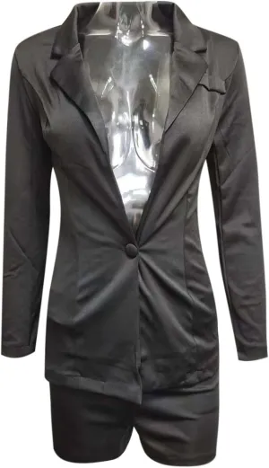 Women's Summer Blazer Button Long Sleeve Lapel Dressy Casual Business Comfortable Solid Color Fashion Suit Jackets