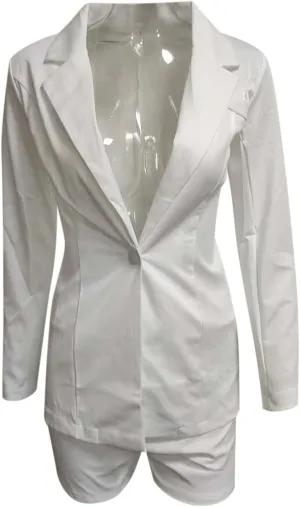 Women's Summer Blazer Button Long Sleeve Lapel Dressy Casual Business Comfortable Solid Color Fashion Suit Jackets