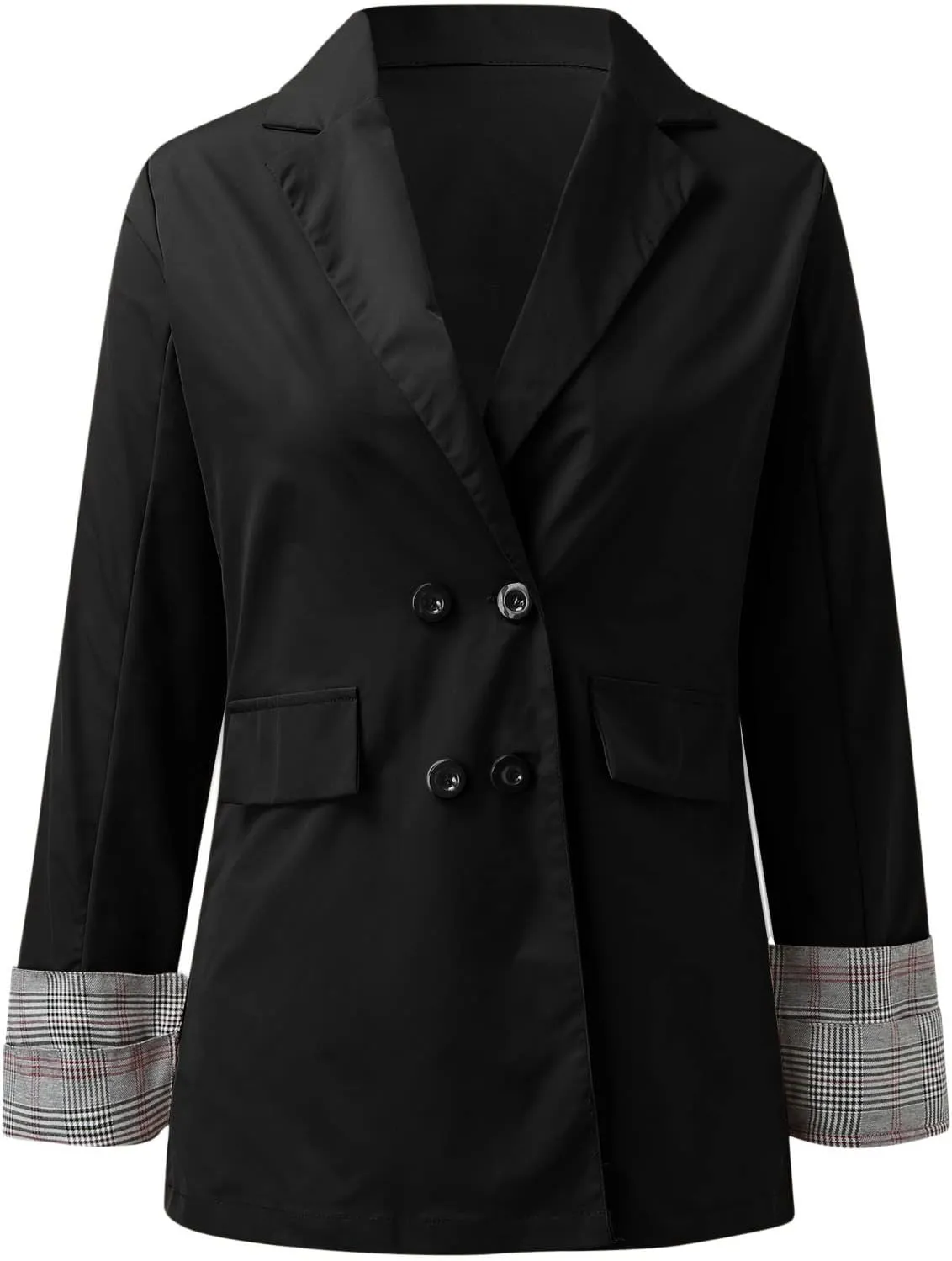 Women's Summer Blazer Button Long Sleeve Pocket Lapel Elegant Trendy Convenient Solid Color Stylish Suit Jackets