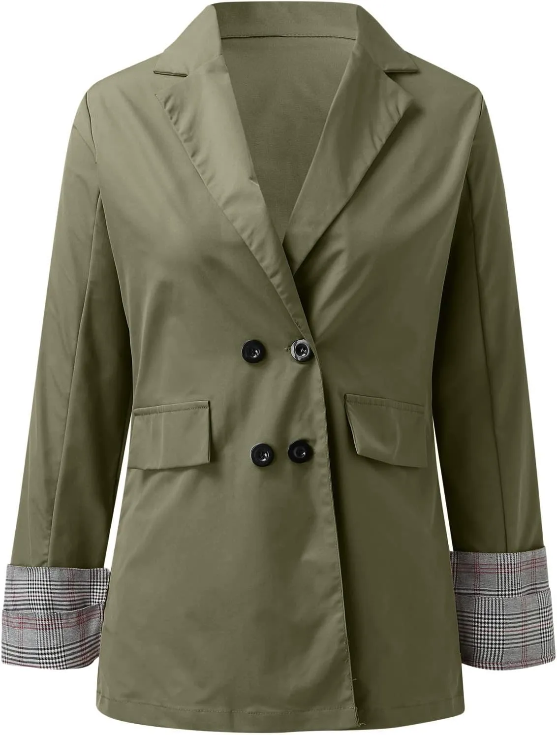 Women's Summer Blazer Button Long Sleeve Pocket Lapel Elegant Trendy Convenient Solid Color Stylish Suit Jackets