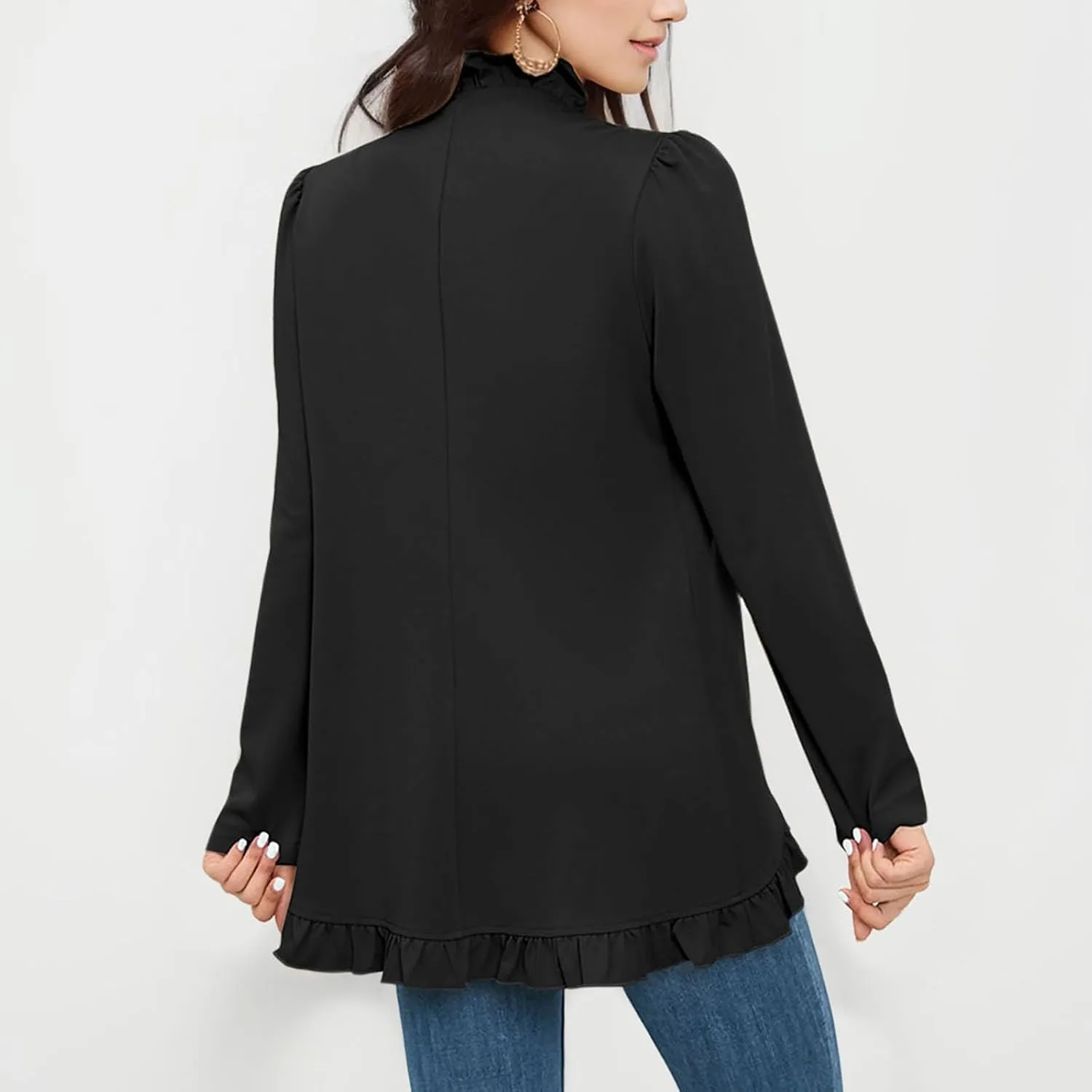 Women's Summer Blazer Button Long Sleeves Work Jacket Elegant Temperament Trendy Dressy Trendy Lightweight