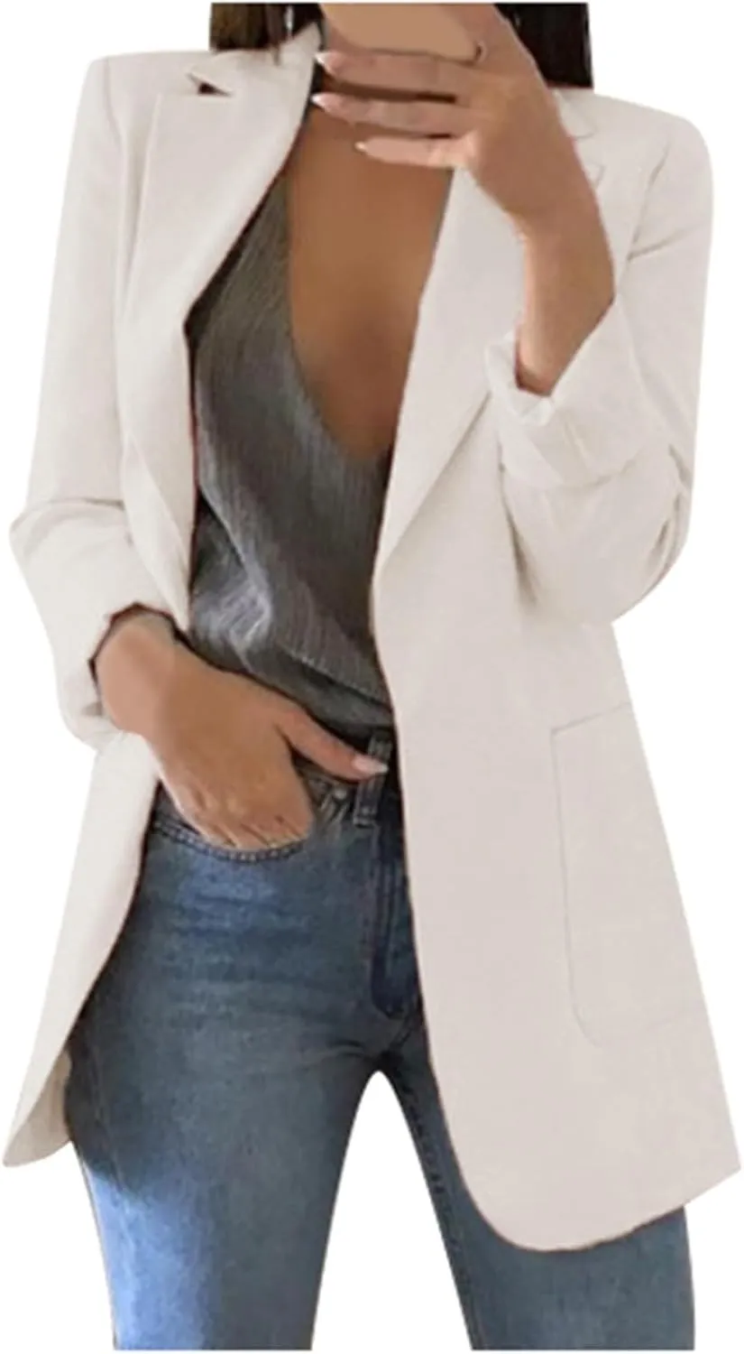 Women's Summer Blazer Lapel Sleeveless Pocket Dressy Casual Business Convenient Comfort Fit Stylish Work Suit