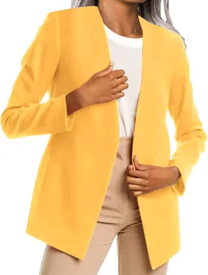 Women's Summer Blazer Long Sleeve Elegant Temperament Casual Business Comfortable Solid Color Dressy Suit Jackets