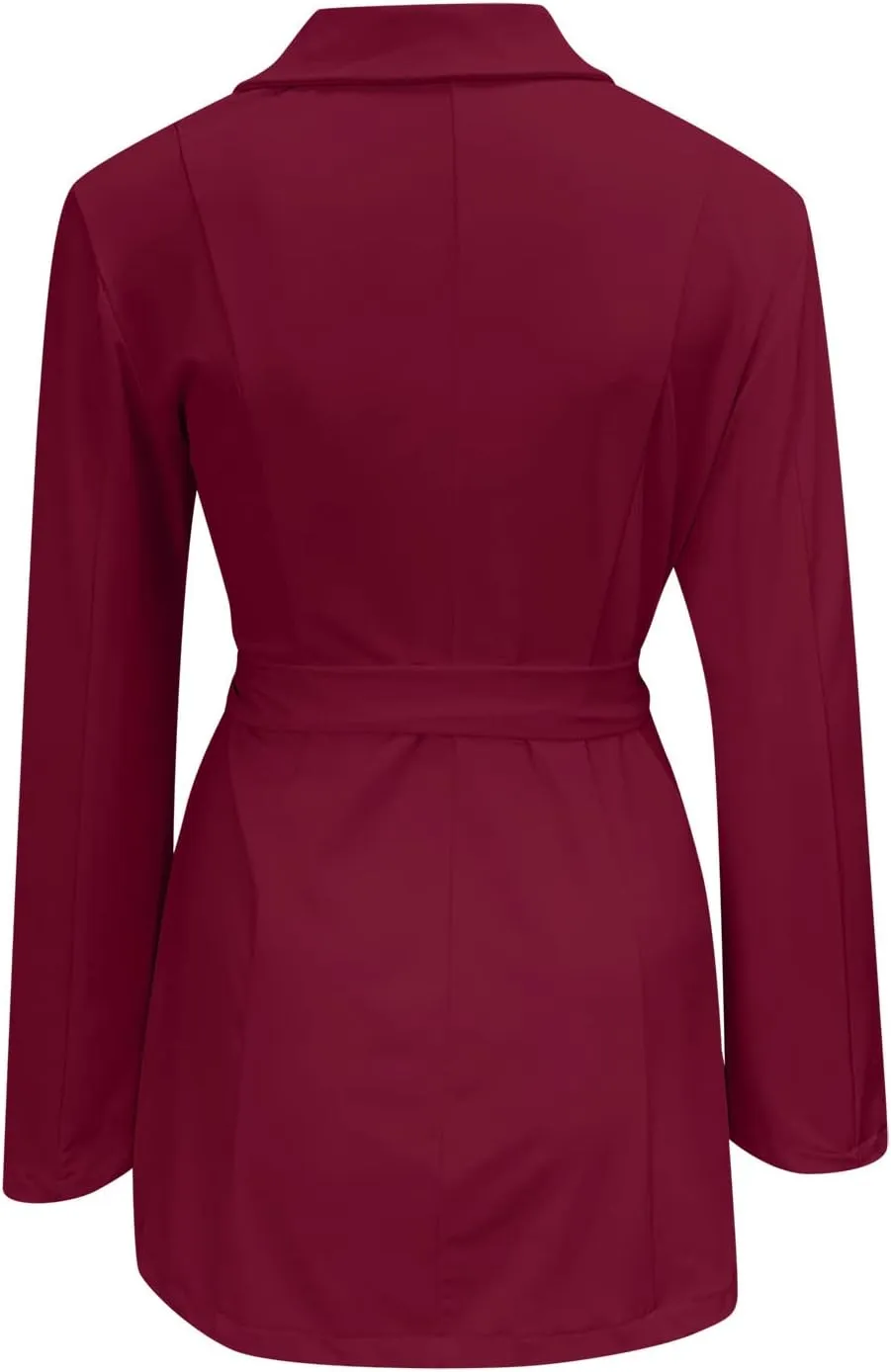 Women's Summer Blazer Long Sleeve Lapel Tighten Waist Mid-Length Style Work Jacket Outdoor Simple Dressy Lightweight
