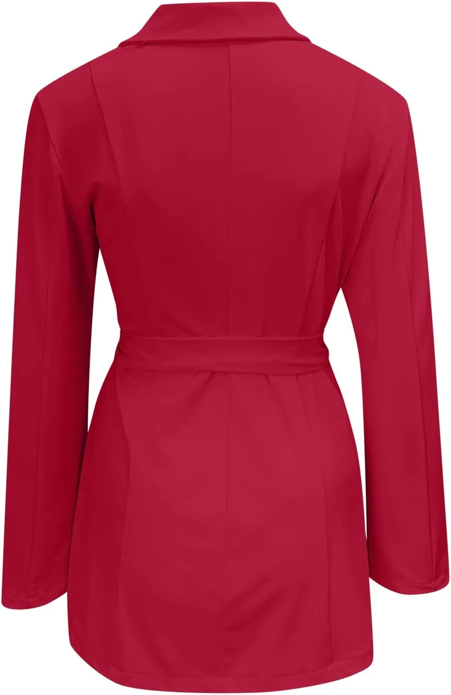 Women's Summer Blazer Long Sleeve Lapel Tighten Waist Mid-Length Style Work Jacket Outdoor Simple Dressy Lightweight