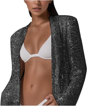 Women's Summer Blazer Long Sleeve Sequins Dressy Elegant Trendy Comfortable Solid Color Fashion Work Suit
