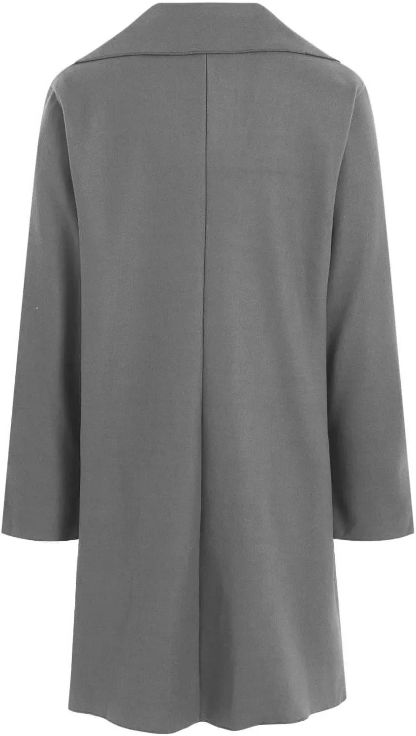 Womens Wool Blend Trench Coat Single Breasted Lapel Jacket Mid Length Solid Color Coat for Women