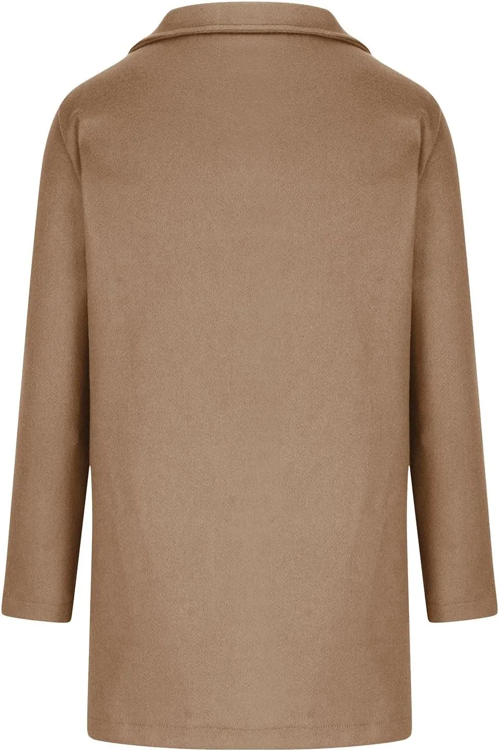 Womens Wool Blend Winter Coats Single Breasted Long Overcoats Stand Collar Slim Fit Jackets Trench Coat Outwear