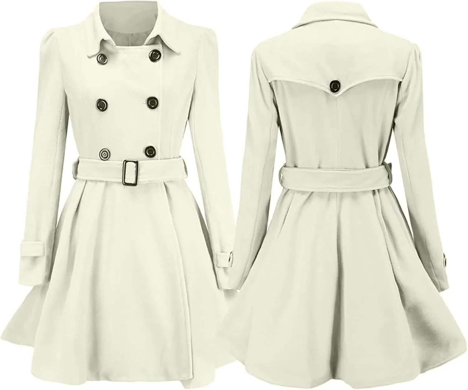 Wool Blend Women's Trench Coats Flare Peacoat Outwear 2023 Fall Loose Woolen Overcoat Cardigan Classic Solid Jacket