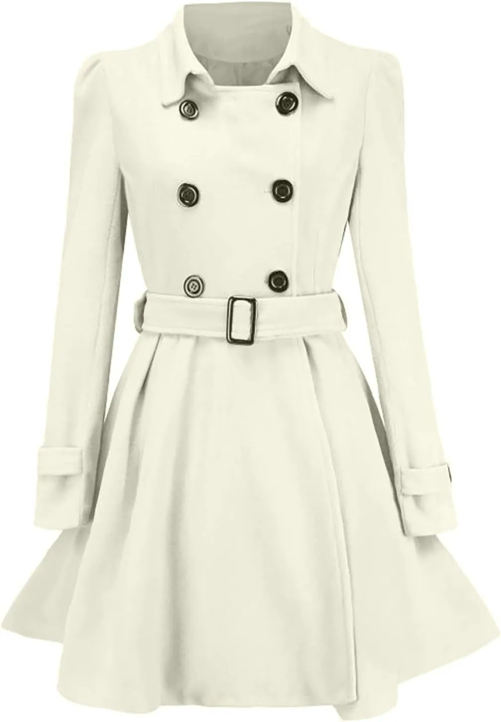 Wool Blend Women's Trench Coats Flare Peacoat Outwear 2023 Fall Loose Woolen Overcoat Cardigan Classic Solid Jacket