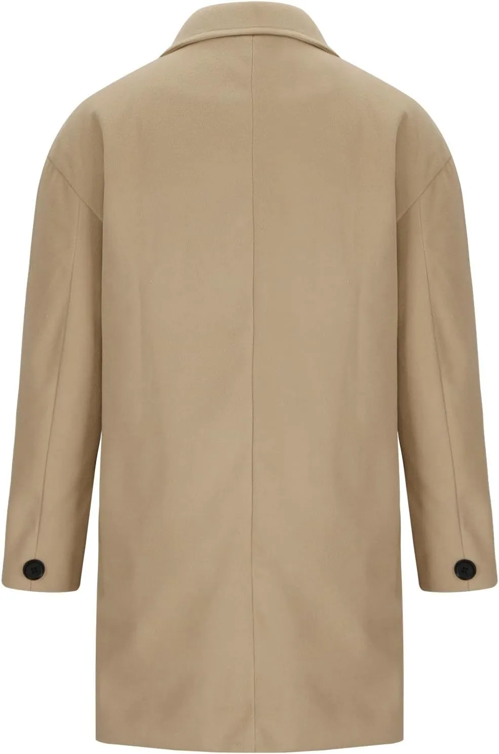 Wool Coat for Women Casual Open Front Lapel Jackets Winter Long Sleeve Overcoat Trendy Trench Coats with Pockets