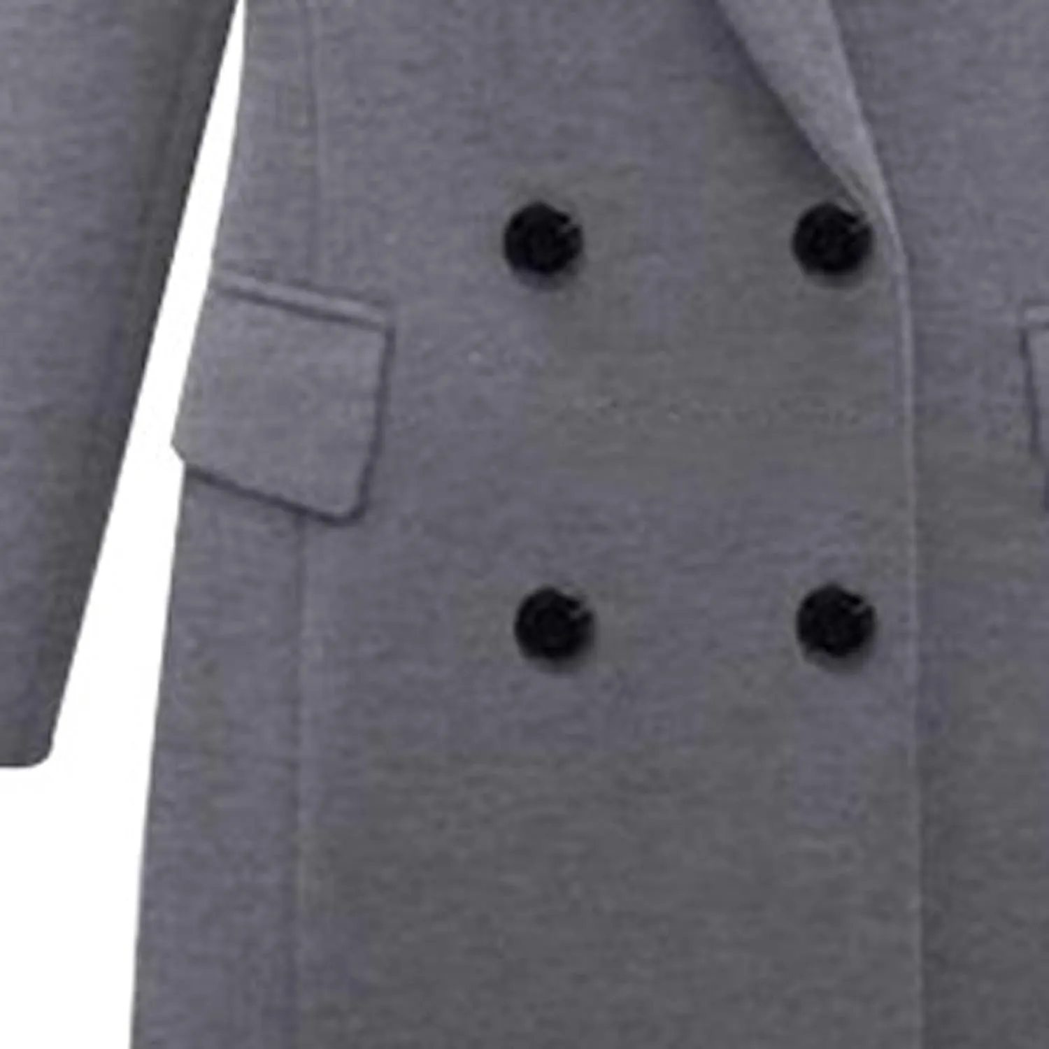 Wool Coats for Women Double Breasted Notch Lapel Peacoat Oversized Long Overcoat 2024 Winter Outerwear with Pockets